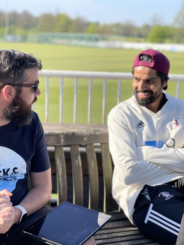 Umar Amin and Andy Halliday laughing